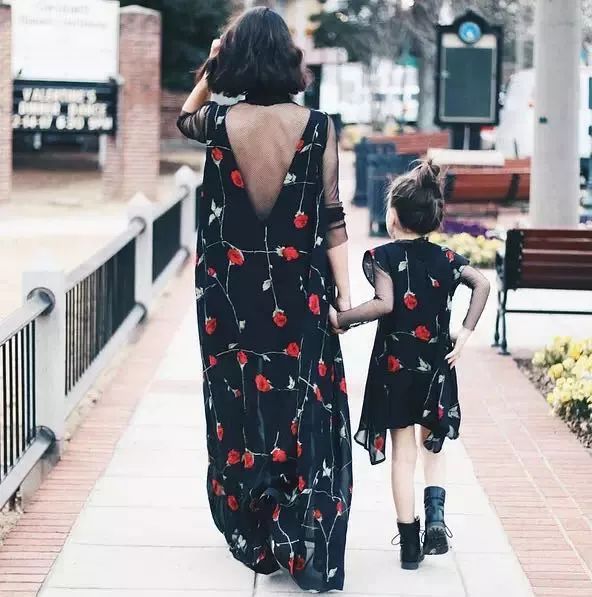 亲子装高级感一裙一衣,牛仔港风亲子装