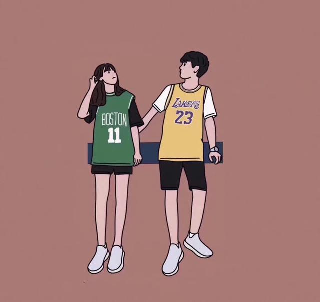 卡通篮球情侣头像,篮球运动员卡通头像