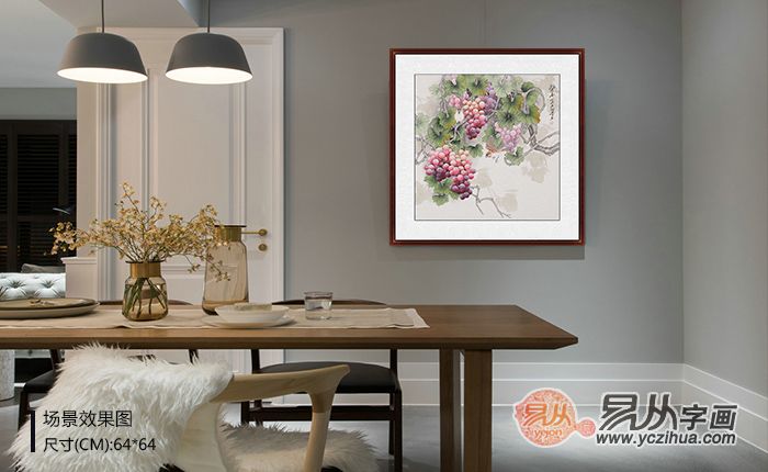 适合餐厅挂的花鸟画,最流行的餐厅挂画单幅推荐