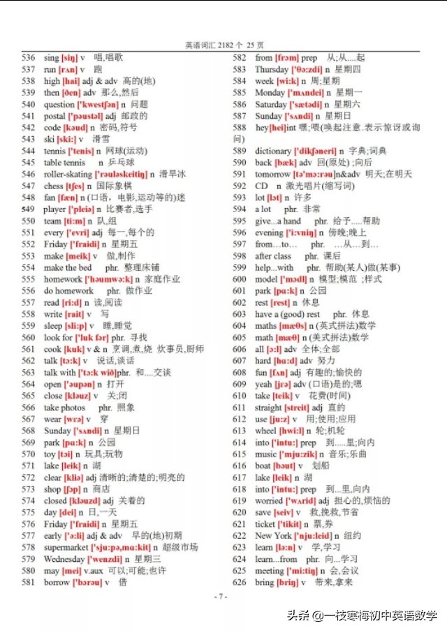 寒假英语单词快速学习,寒假英语学习表