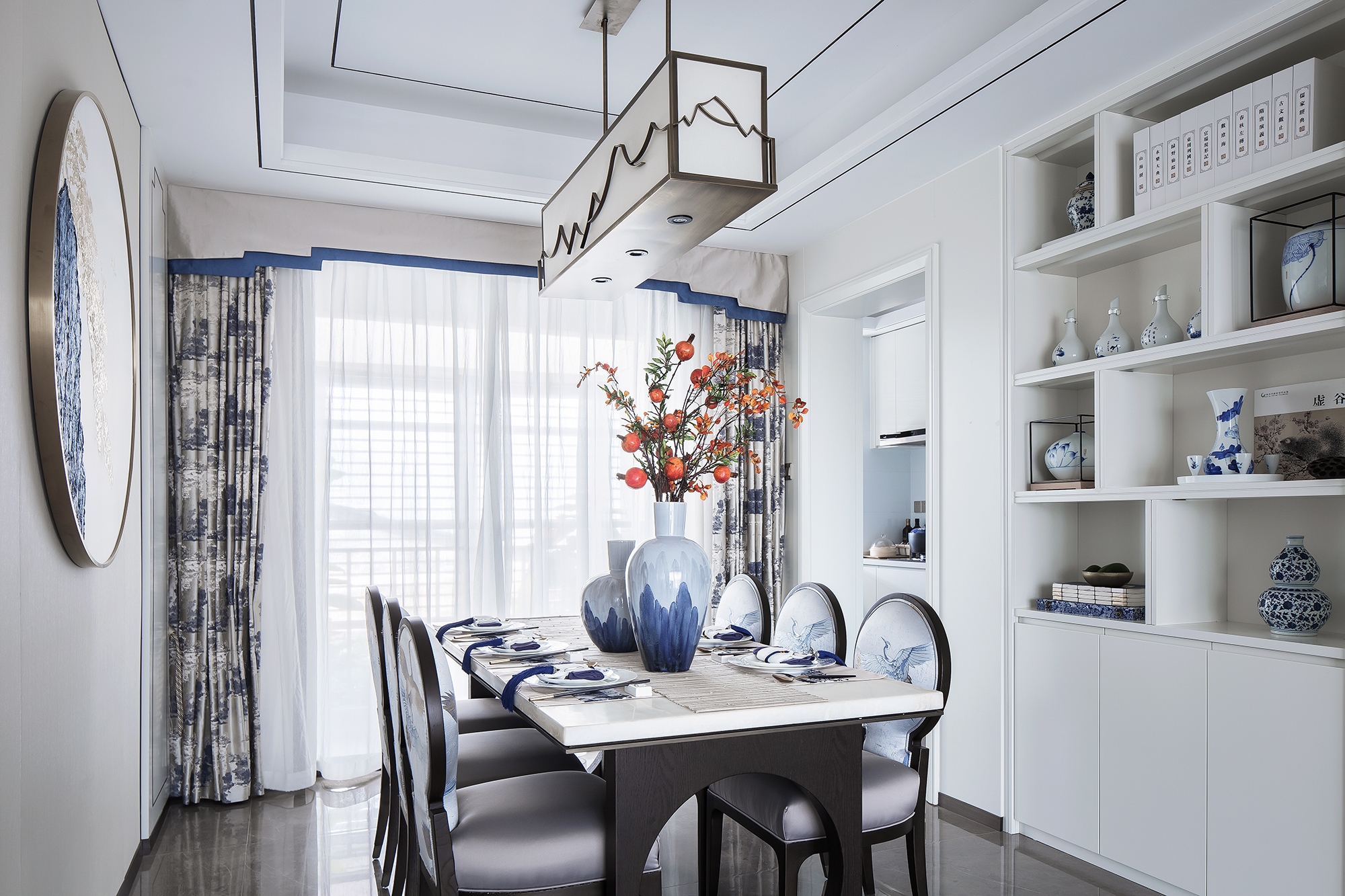 中式装修风格样板房图,桃花源120平中式风格样板房