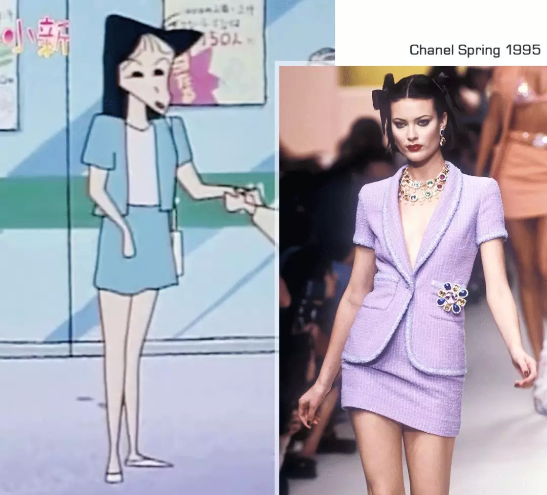 蜡笔小新穿香奈儿同款,盘点蜡笔小新里面的女装