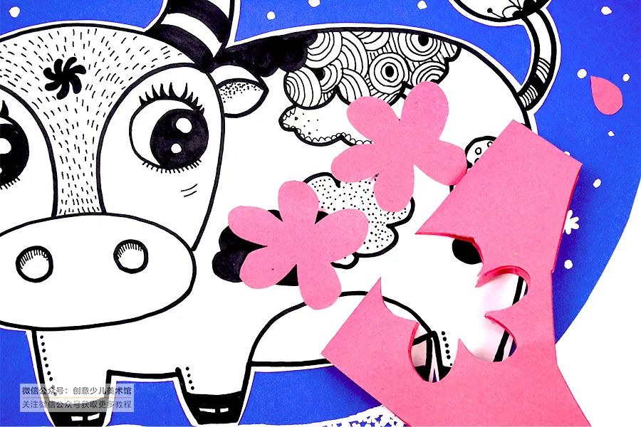 黑白线描与色彩结合儿童画,公主线描画儿童画