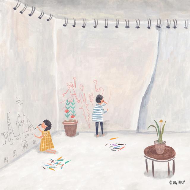 好看的动图系列,日本插画师ekuboon作品手绘