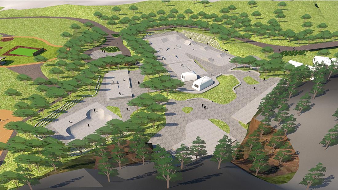 能滑滑板的公园,滑板主题公园设计