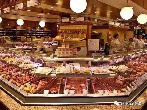 一组超市陈列图,超市肉品区陈列与摆放