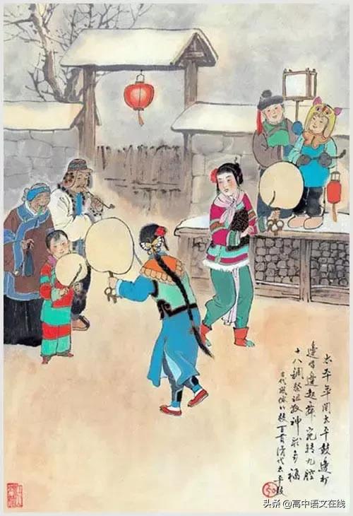 100首诗词图片,100首诗词100张风俗图太美了