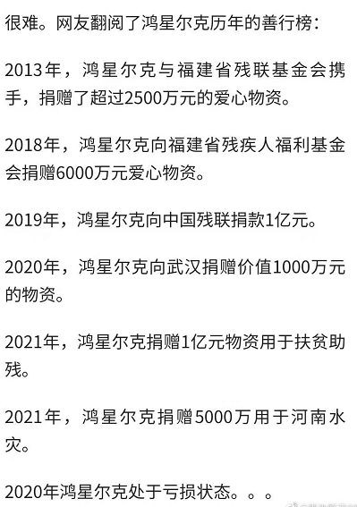 鸿星尔克最新捐款动态,鸿星尔克这几年捐款几次