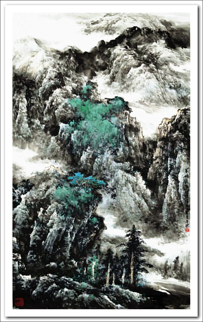 溪山山水画,溪山风骨山水图