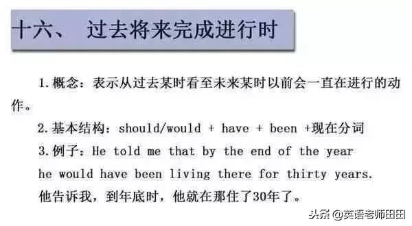 英语16种时态和语态一览表,英语语法的16种时态