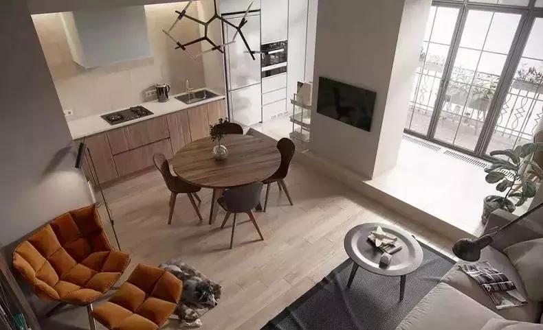 客厅餐厅二合一装修图,复古式客厅餐厅连在一起怎么设计