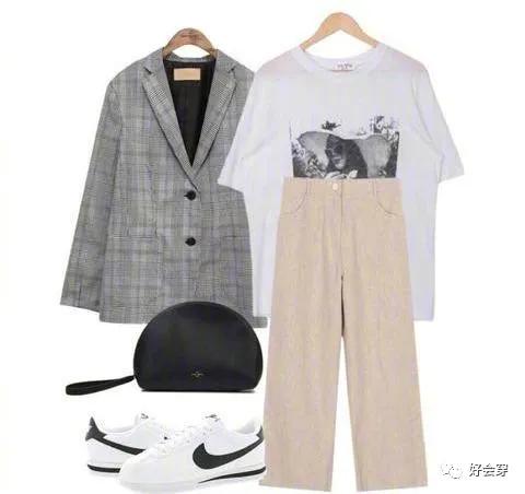 棕色格纹西服搭配裙子,亚麻格纹西服休闲服搭配