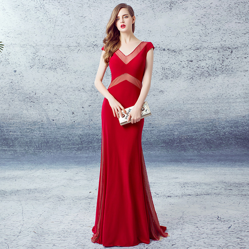 高个子新娘敬酒高档礼服秋季新款,适合小个子的敬酒礼服高级酒红色