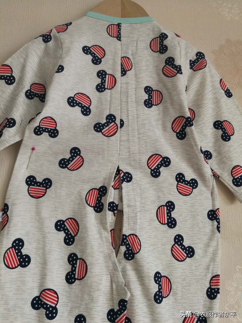 爸爸的旧t恤,自制宝宝连体衣裁剪图80码