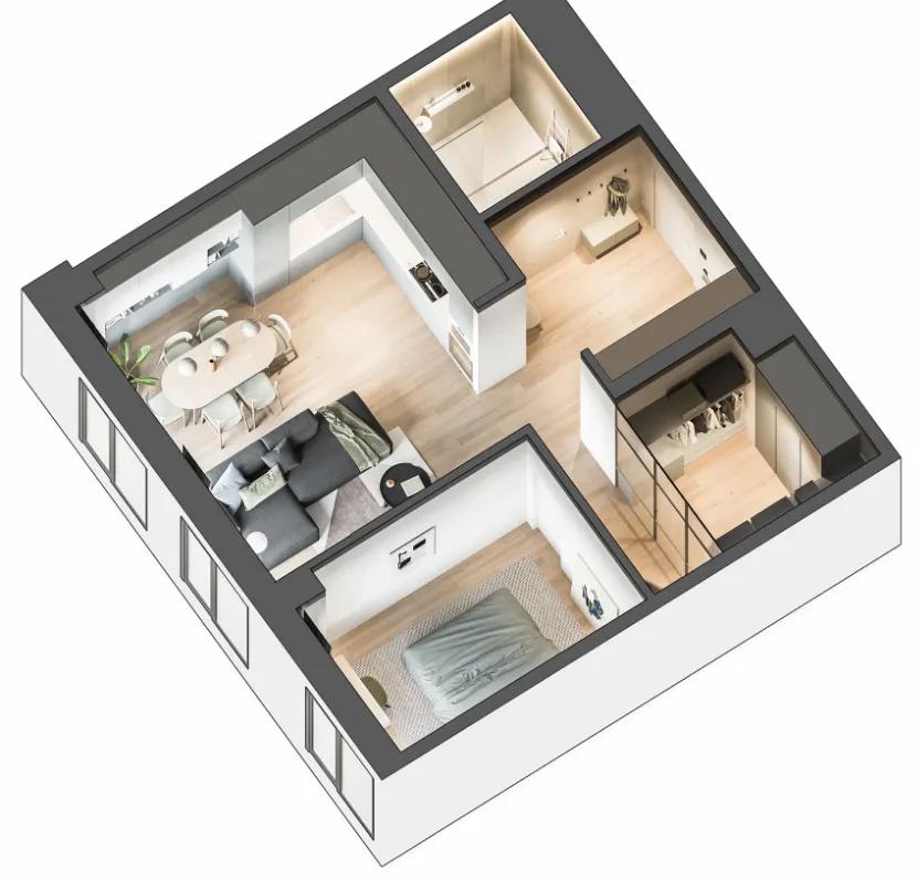 64㎡两房一厅的小空间设计，清新舒适，看完想把家里砸了