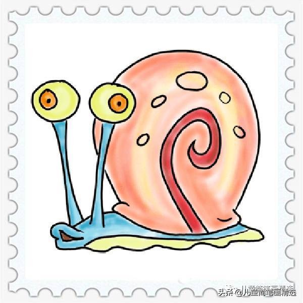 蜗牛的画法儿童简笔画图文,蜗牛简笔画儿童画法
