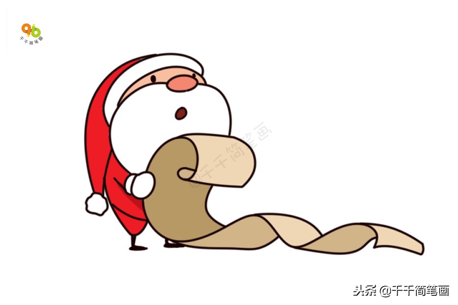 圣诞节驯鹿和圣诞老人的简笔画,儿童简单的圣诞老人简笔画