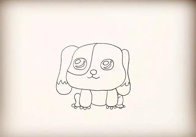 小狗简笔画ins风简单又好看图片,简单又超凶的小狗简笔画图片图文