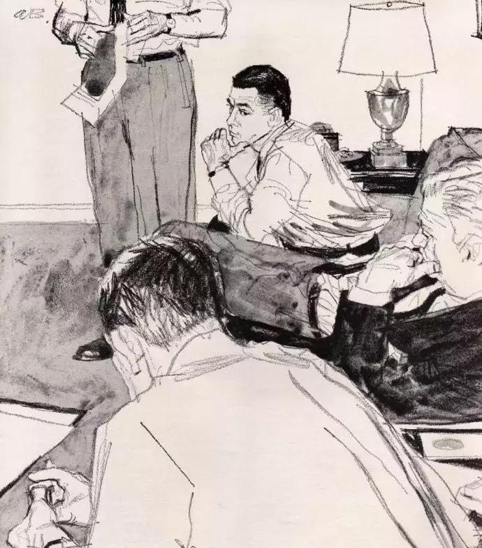 速写大师，线条流畅，场景速写满满都是美国老电影的感觉