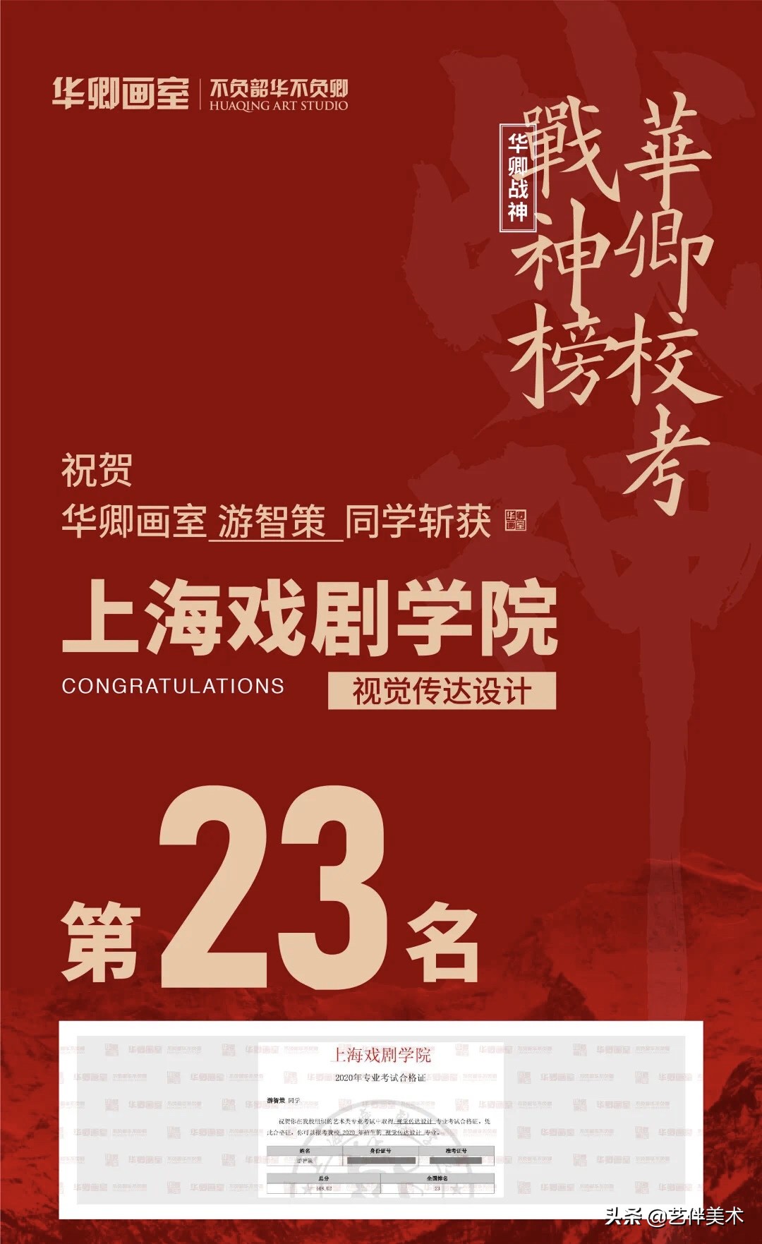 华卿画室—上戏四冠王专访“我想告诉您，我一定不会让您失望的”