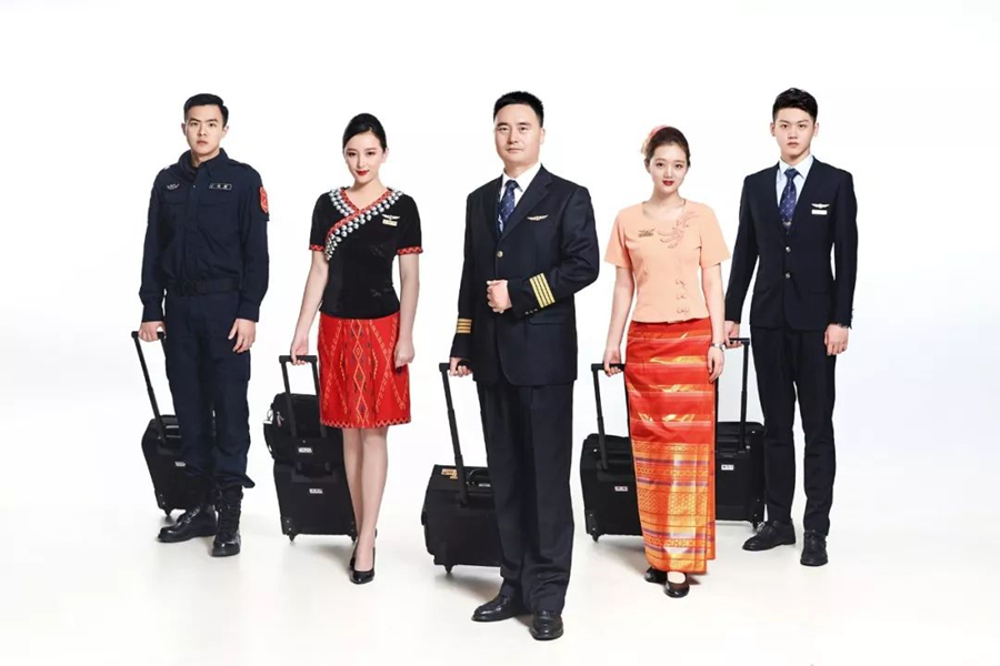 中国国际航空历代空姐制服,瑞丽航空空姐制服
