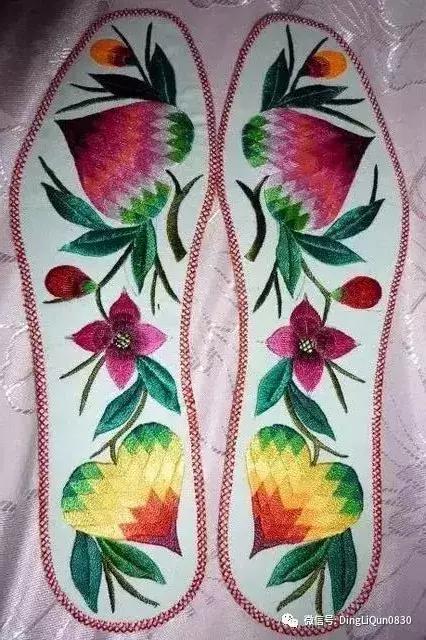 鞋垫手工刺绣最好看复杂的图案,刺绣作品展示简单