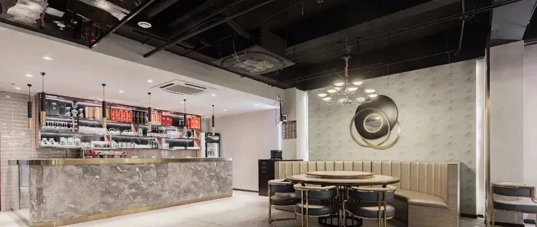 小户型奶油风客餐厅设计,咖啡餐厅设计效果图