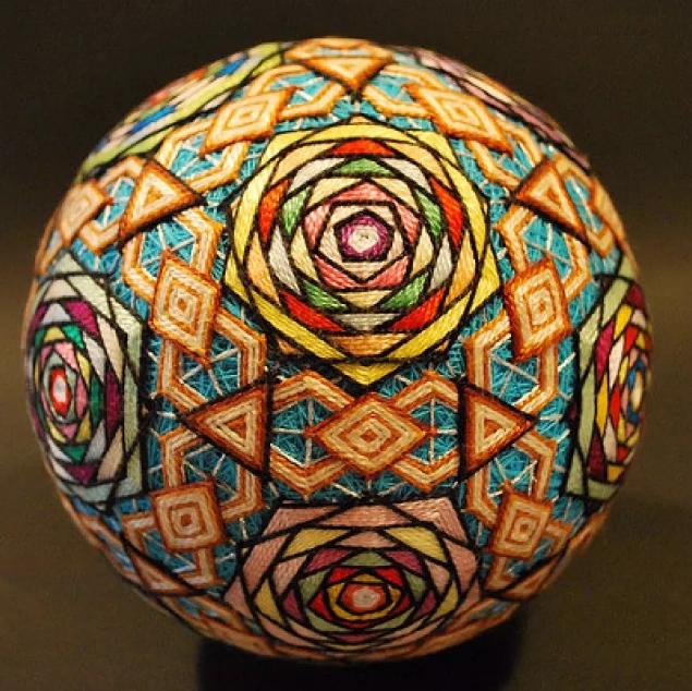 红底樱花手鞠球编织视频,大唐手鞠球编织教程