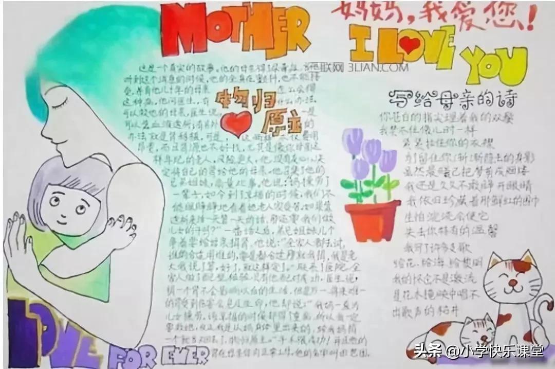 画1张母亲节感恩为主题的手抄报,感恩母亲节手抄报祝福语