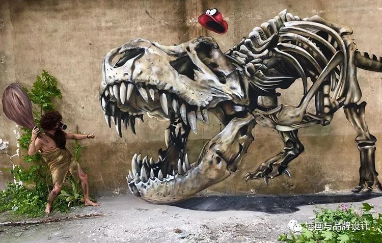 超震撼的墙绘,有视觉冲击感极简的墙绘