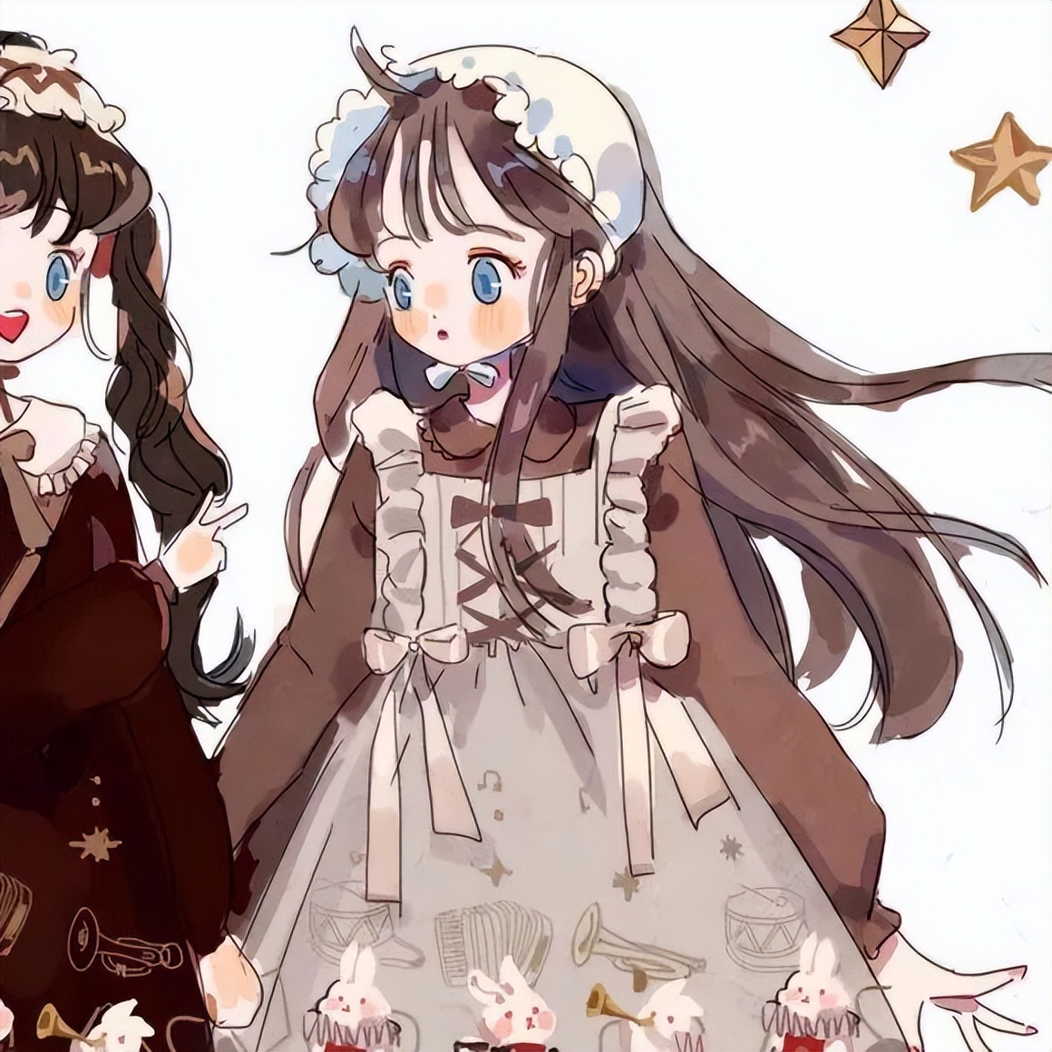 闺蜜头像加情侣头像同时用,一半闺蜜头像一半情侣头像