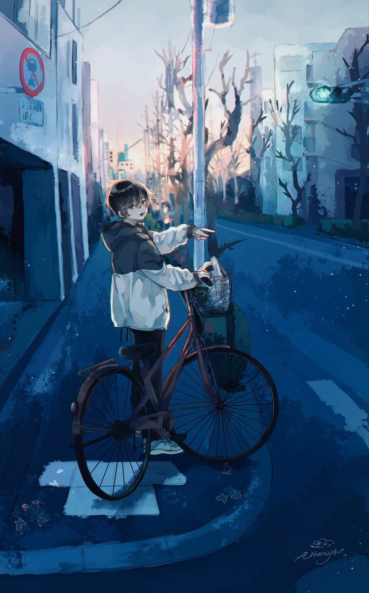 颜色丰富明亮吸引人的治愈系插画,蓝色星空插画