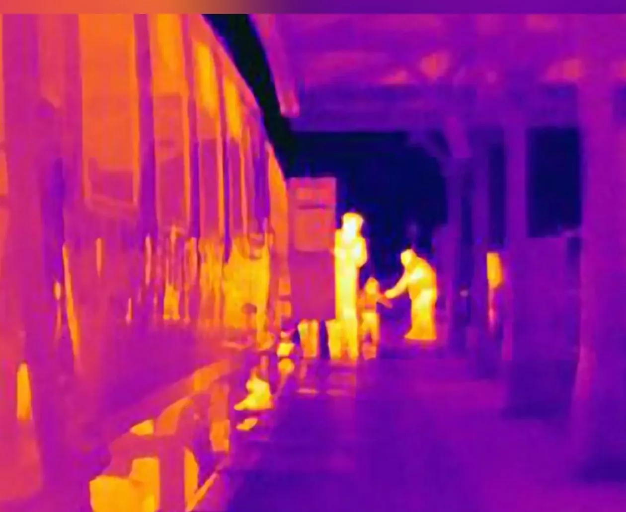 男子半夜偷内裤被监控拍下,男子用热成像偷拍