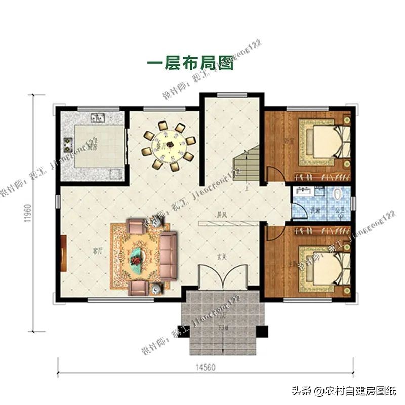 一层斜坡屋顶别墅外观效果图,新中式屋顶自建别墅造型