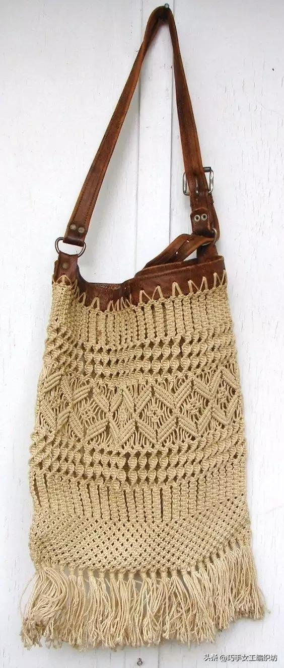 简单绳子编包包不用钩针,棉线绳编包包教程全过程