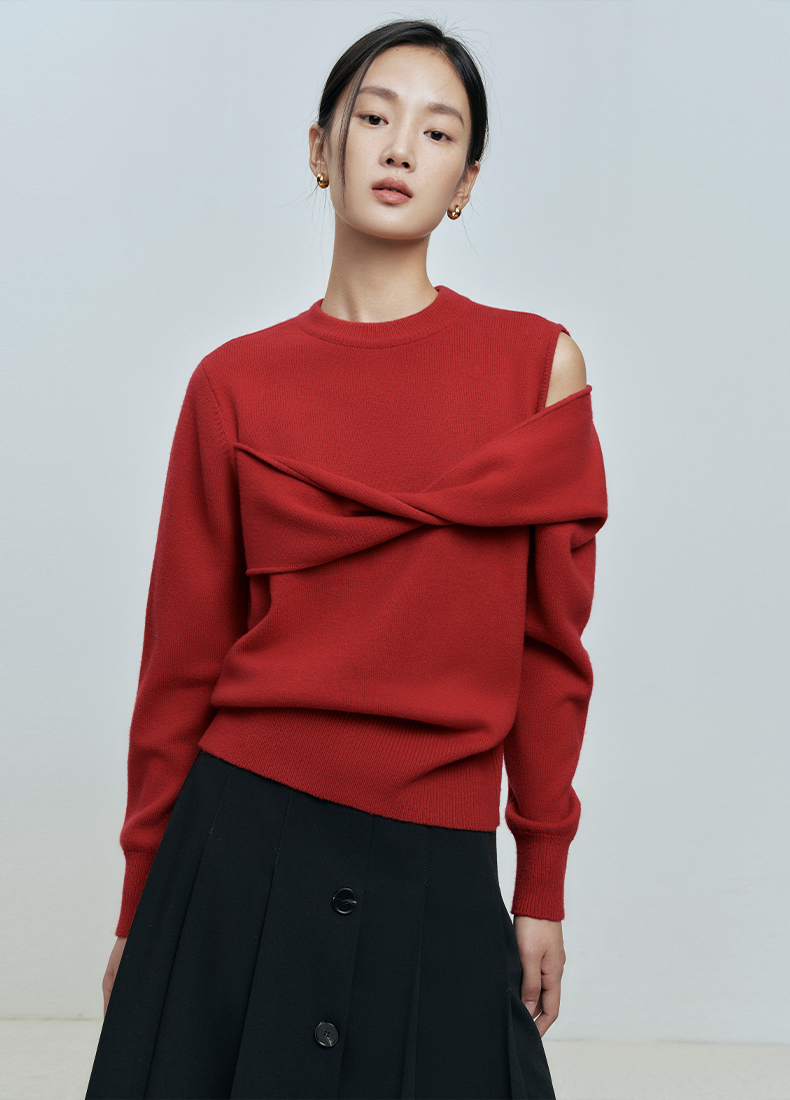 给大家推荐好看又显瘦的毛衣,超火过新年拜年红色毛衣情侣款