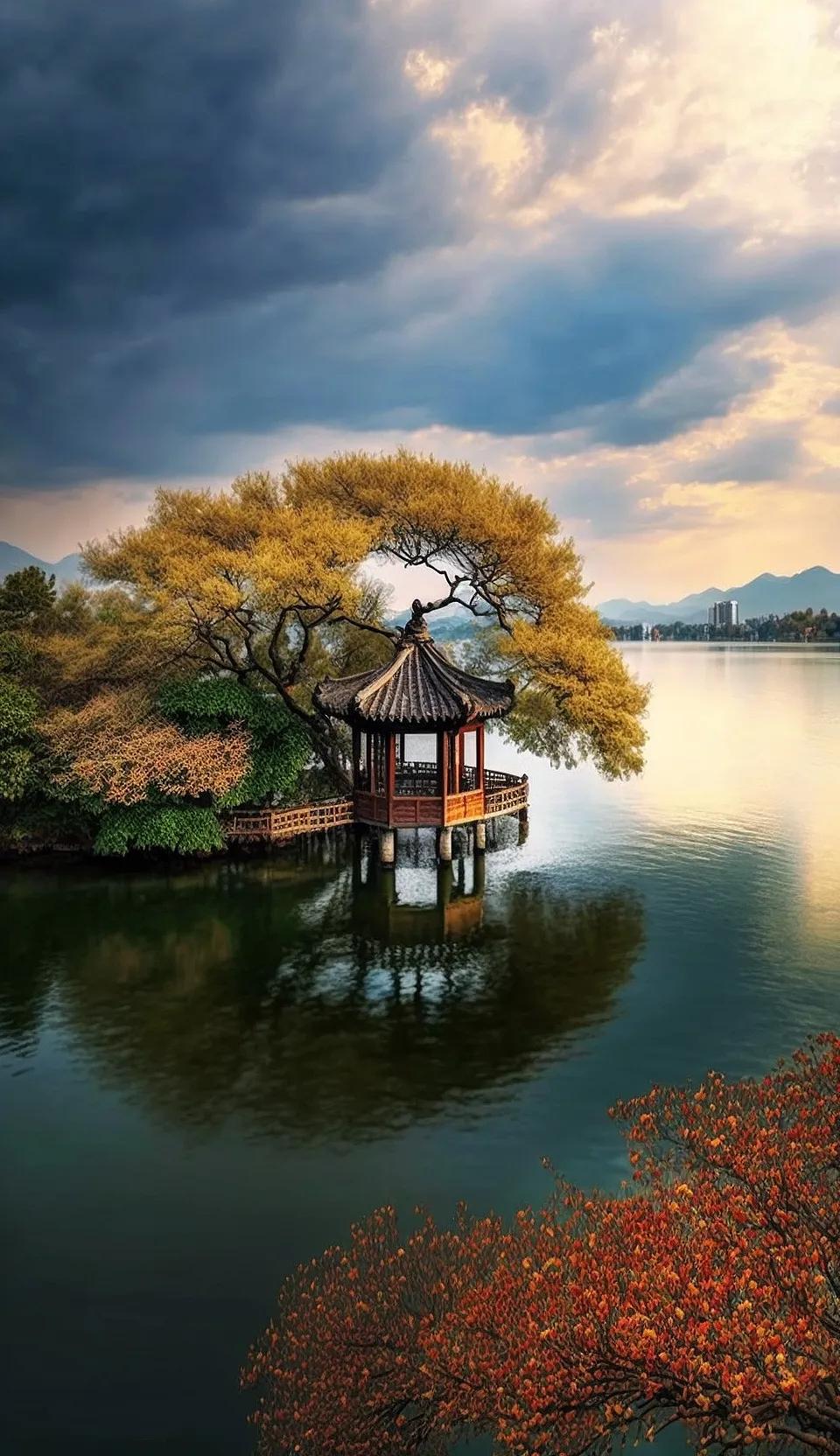 杭州西湖图片全景图,更多的杭州西湖图片