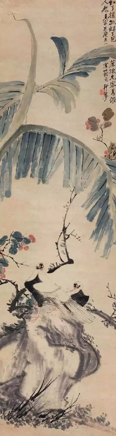 看吴昌硕画菊似乎感觉到秋风,王礼的国画作品欣赏