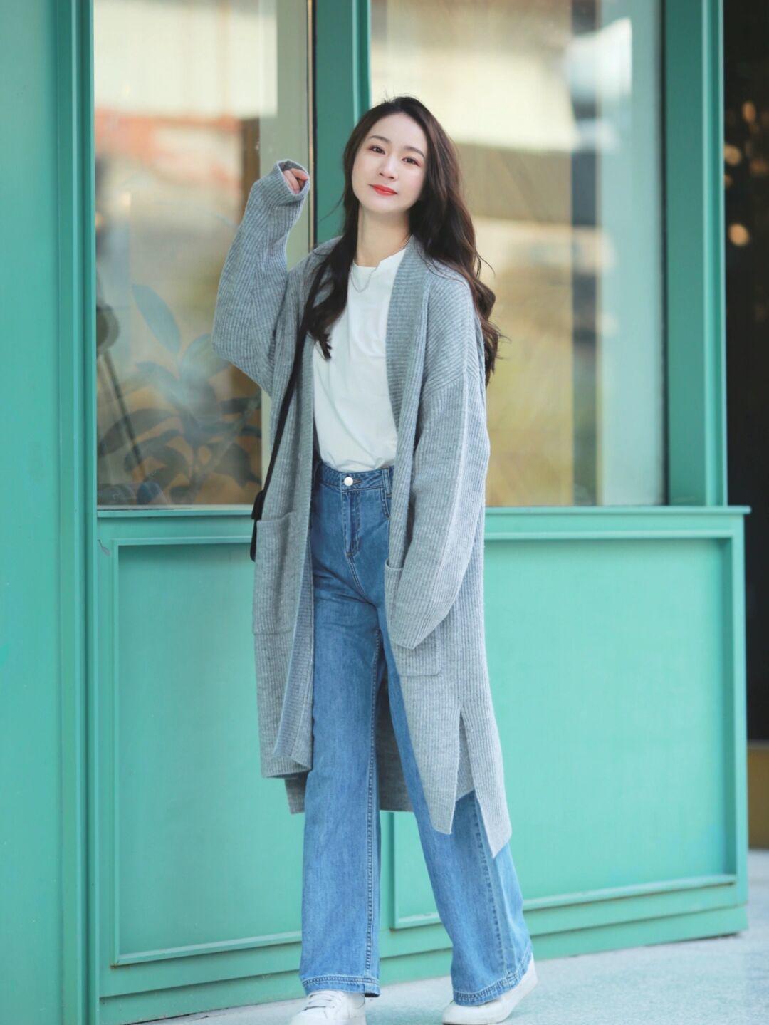 开衫毛衣宽松慵懒风内搭推荐,慵懒大版宽松毛衣开衫怎么搭配