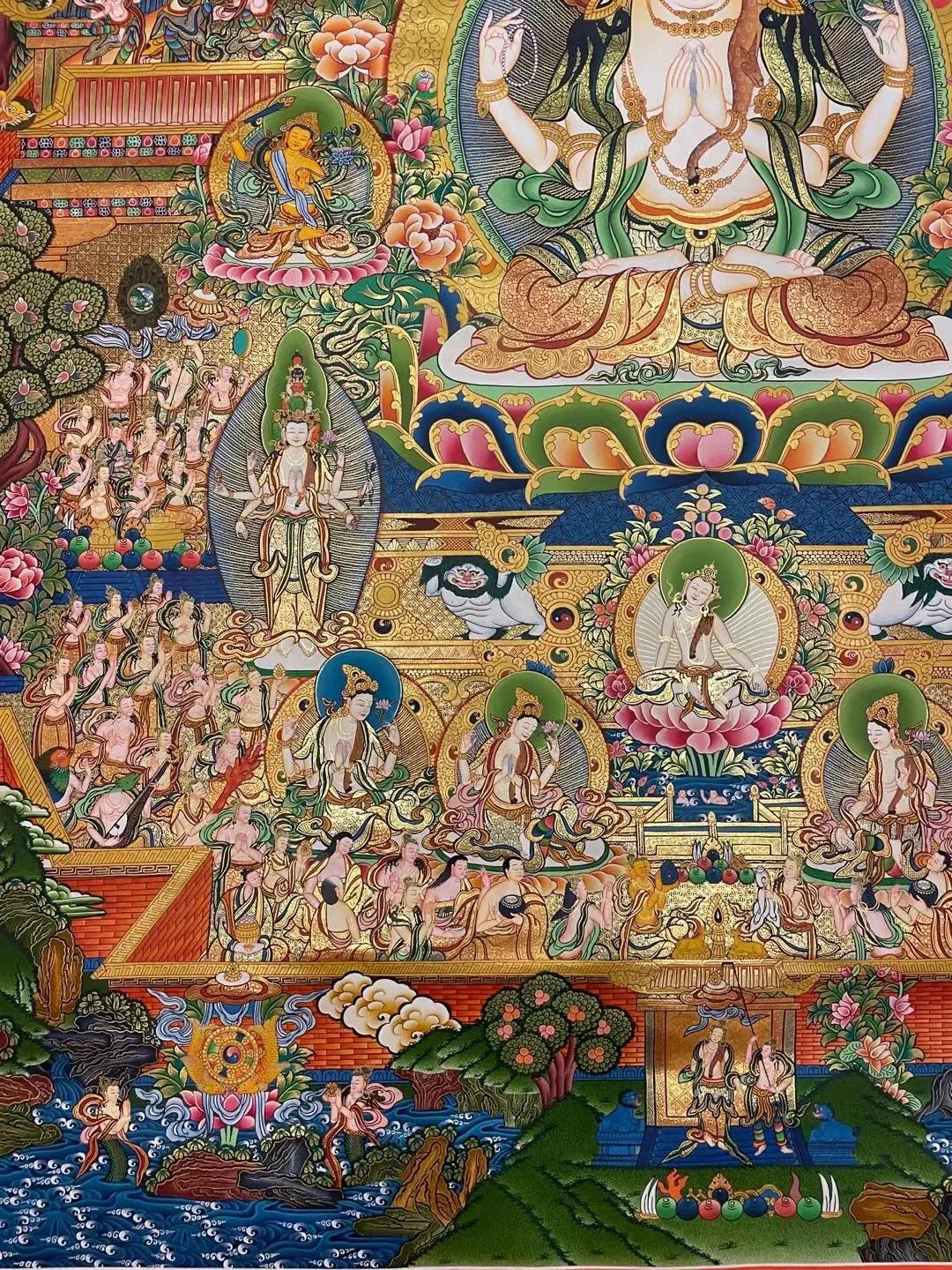 唐卡四臂观音佛,唐卡四臂观音真迹