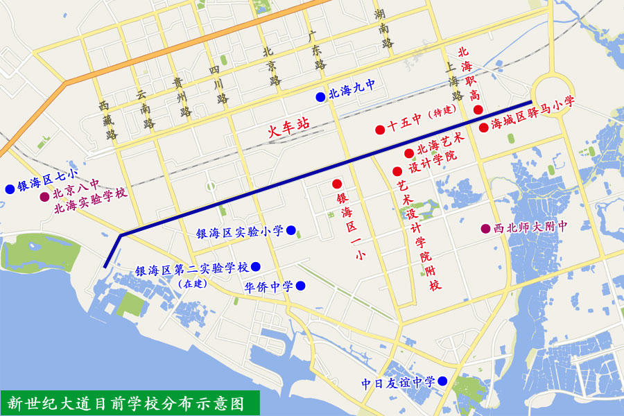 北海新世纪大道南延线最终规划图,2021北海要修通的道路有哪几条
