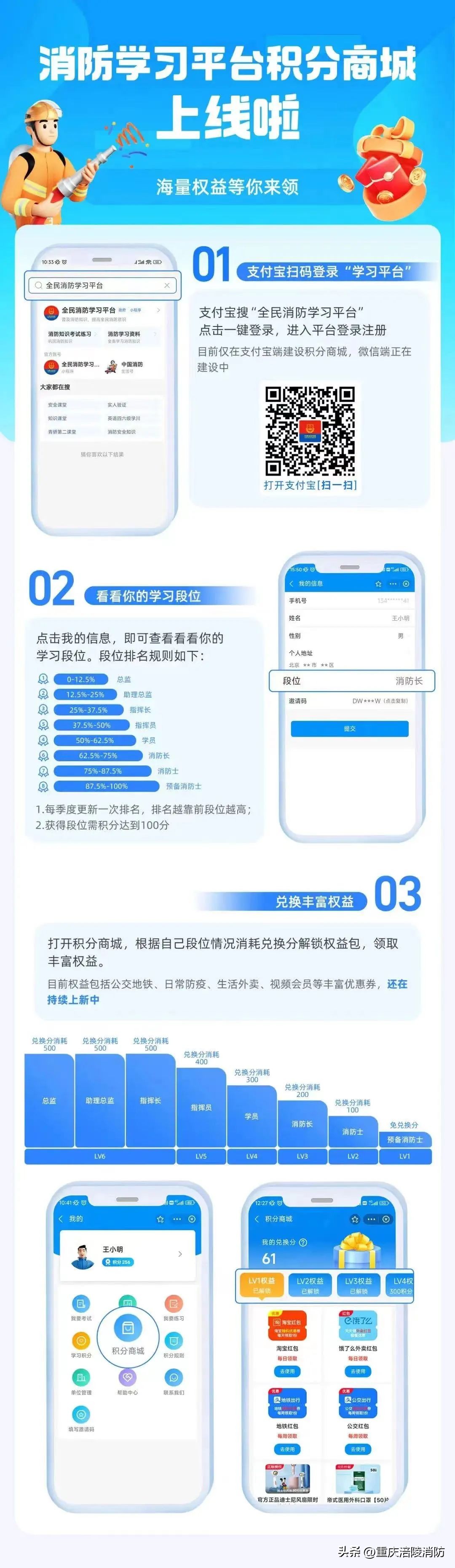 继续送礼：积分够了私信涪陵消防微信公众号！