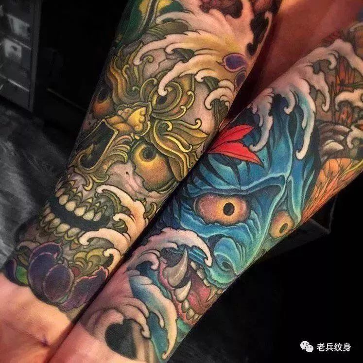 花臂纹身彩臂,花臂一次性纹好还是分次纹好