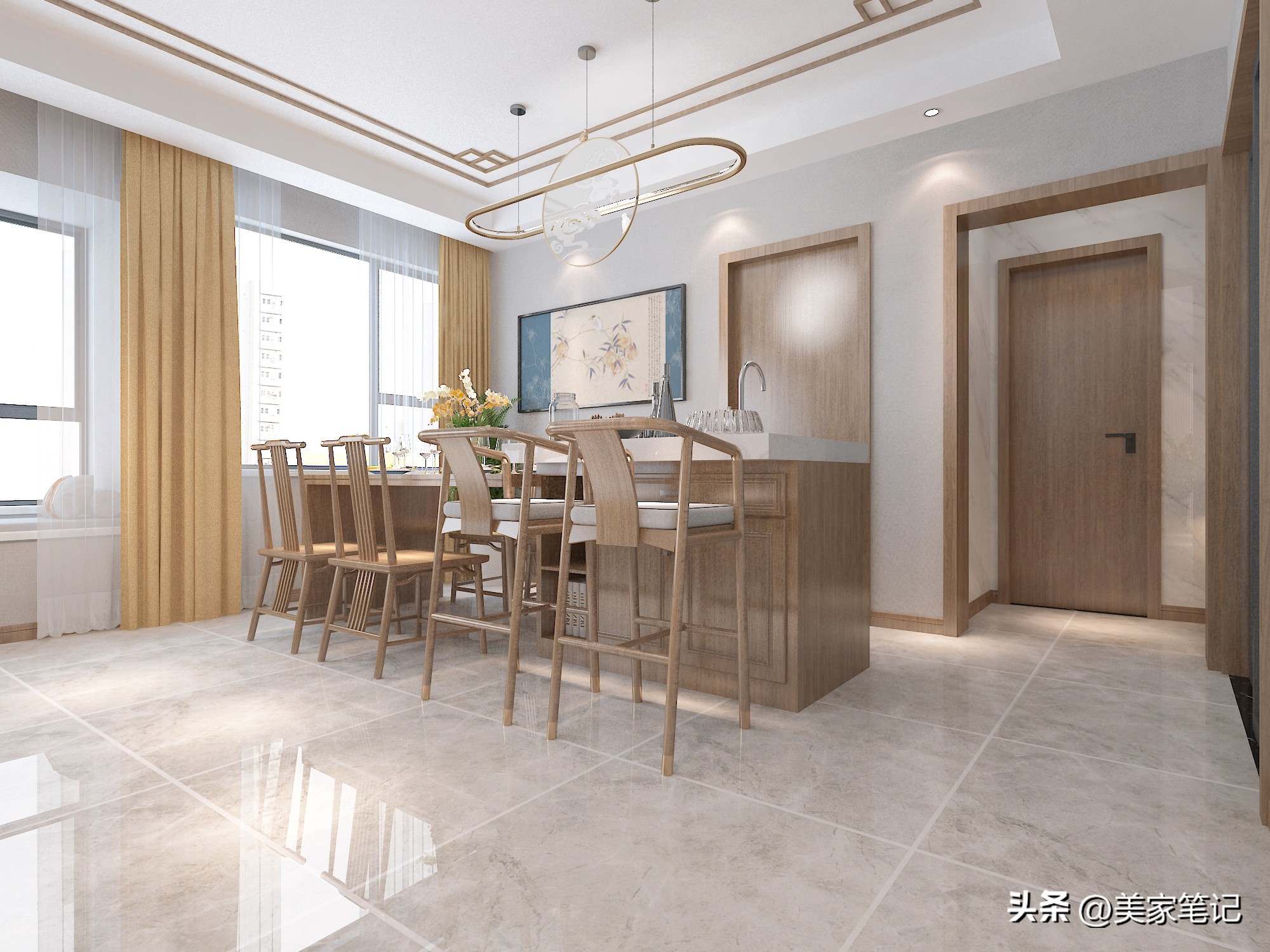 90平米原木玄关效果图,原木风格治愈系玄关