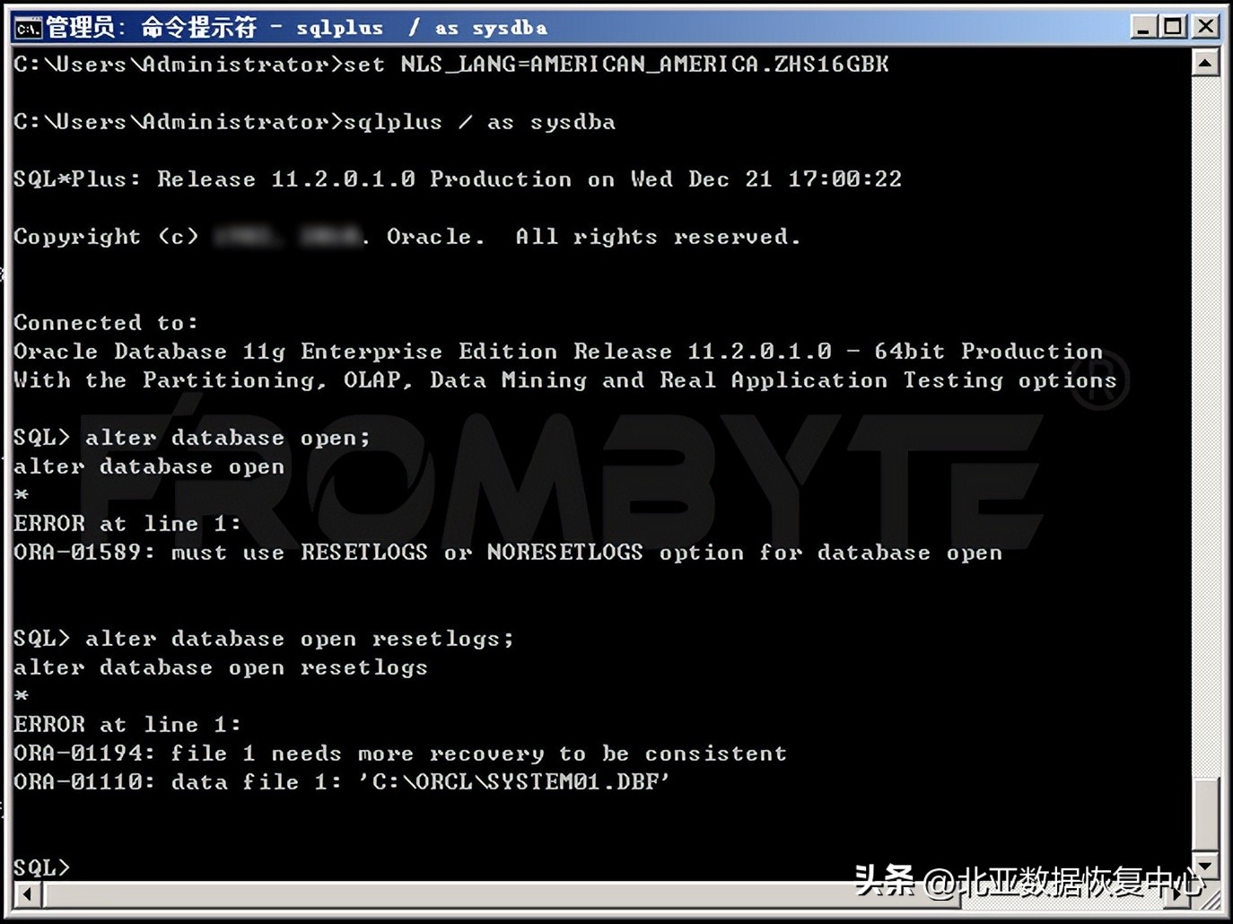 oracledelete数据恢复,数据库恢复后显示无法访问