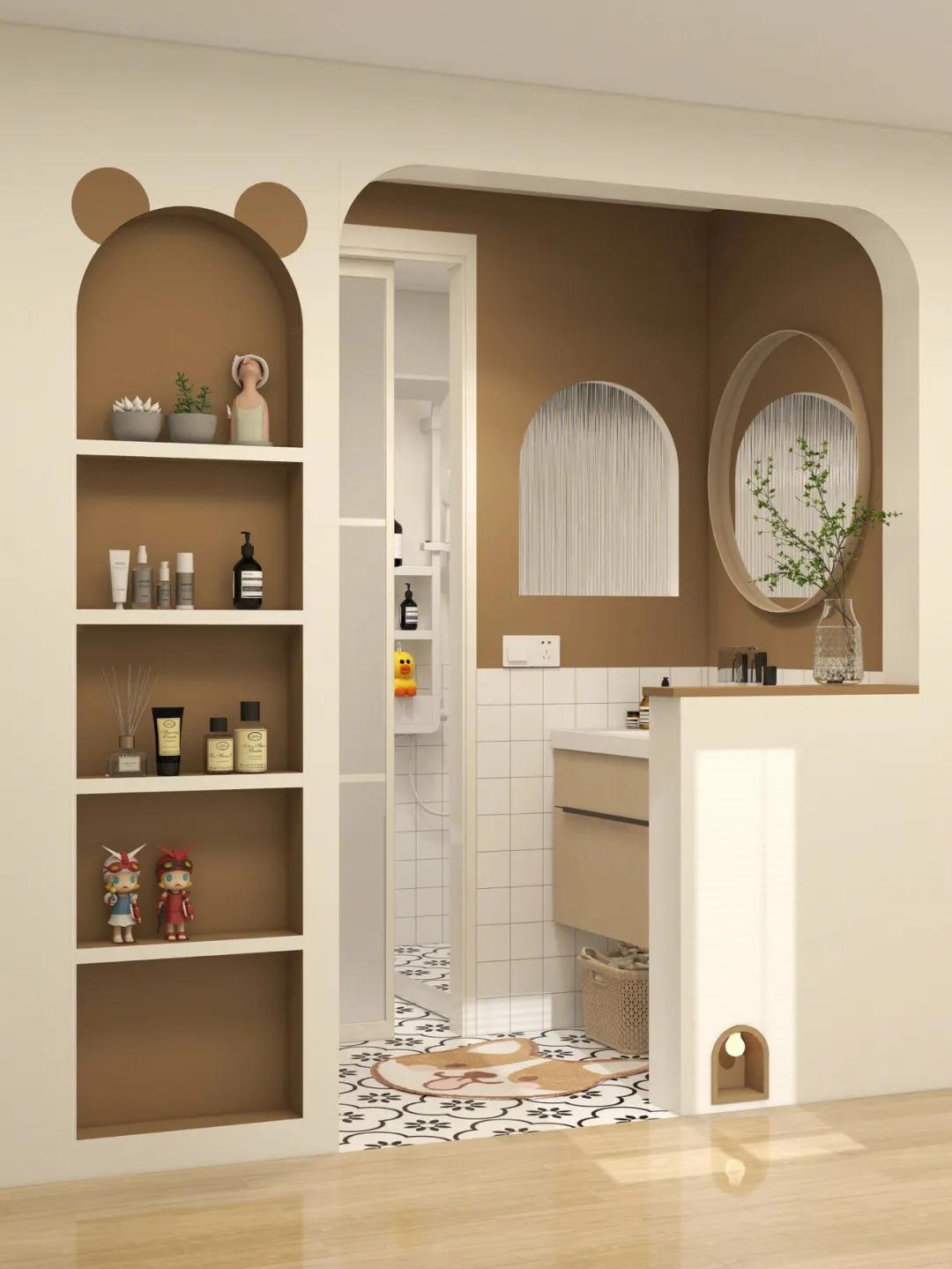 卫生间3色效果图,30款卫生间干区效果图