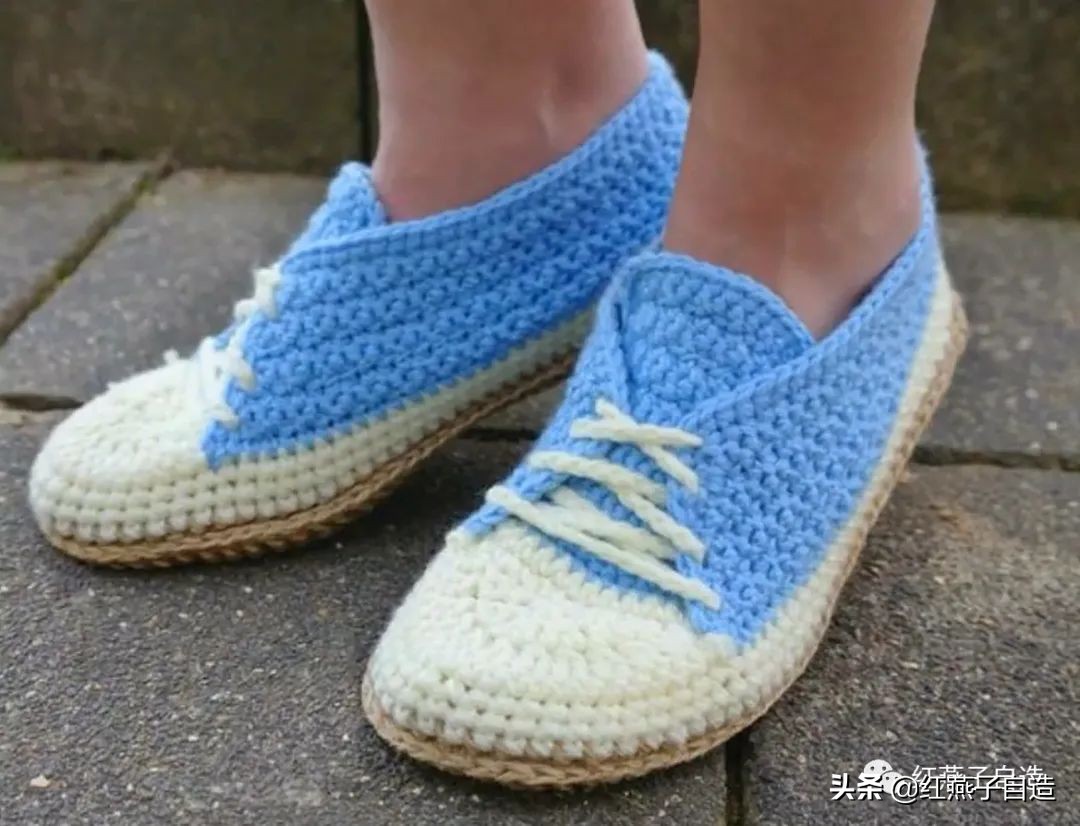 编夏天凉鞋,夏天冰丝线凉鞋镂空钩编教程