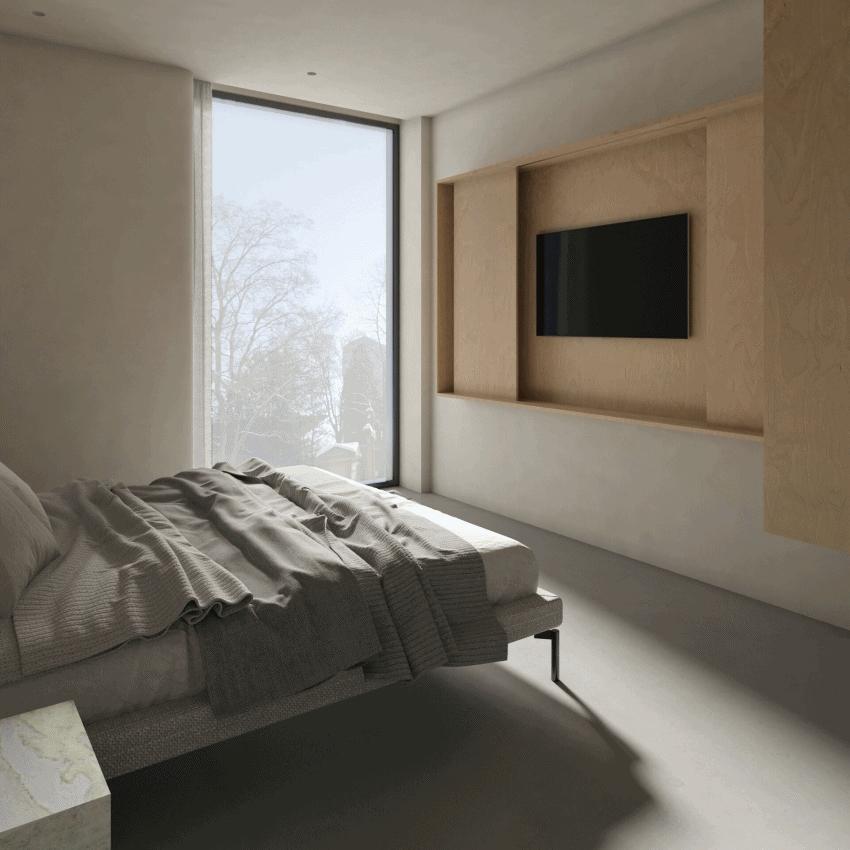 微水泥加原木装修效果小户型,微水泥设计风格小户型