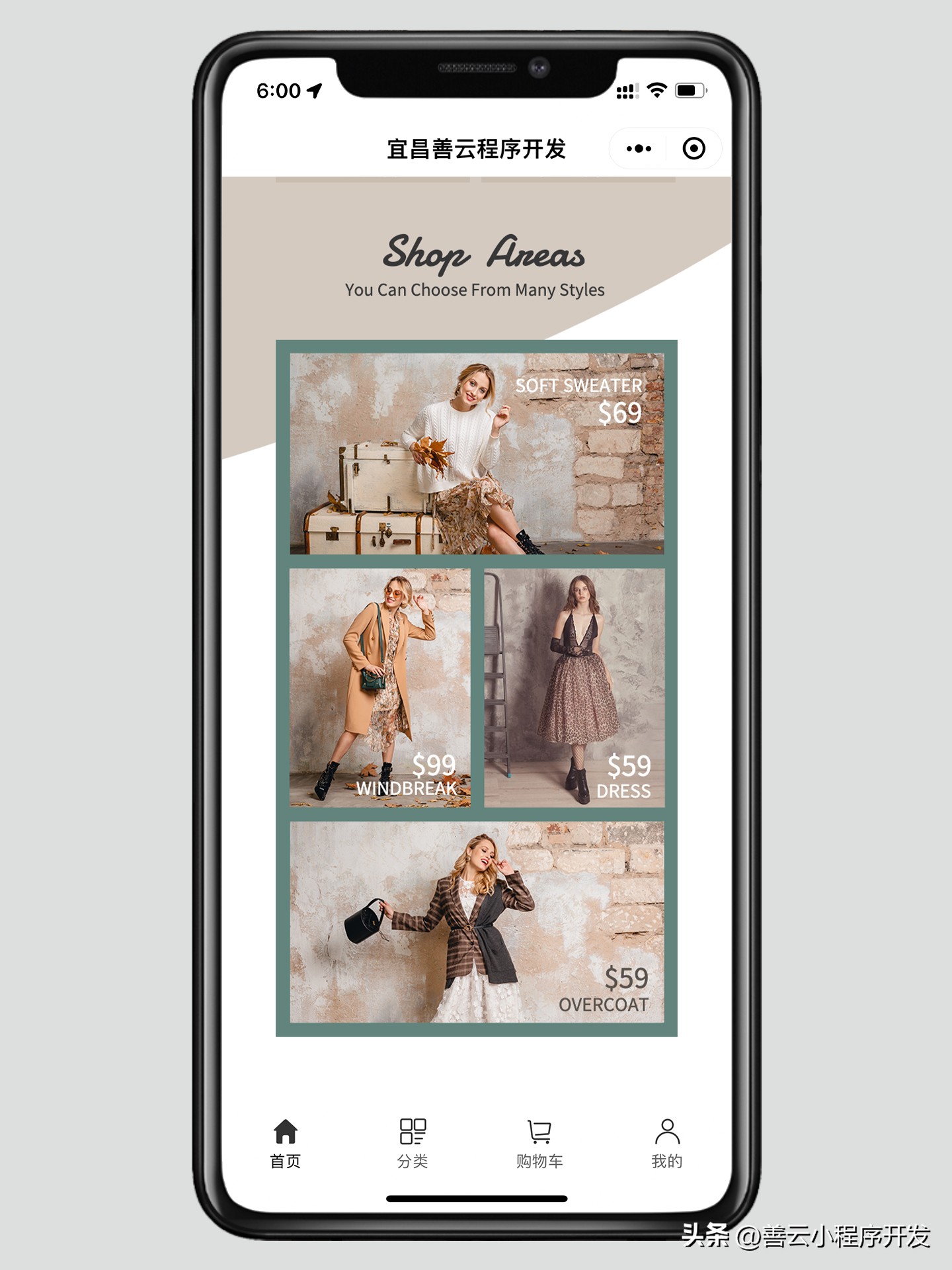 智慧零售|善云简约服装电商小程序设计开发