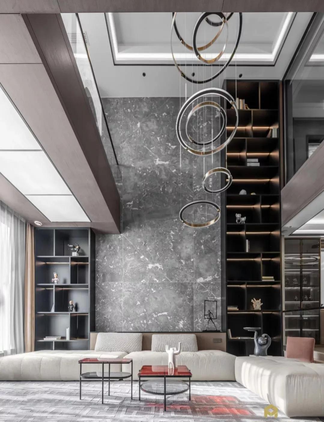 美式风格装修挑高客厅,客厅挑高5米怎么设计